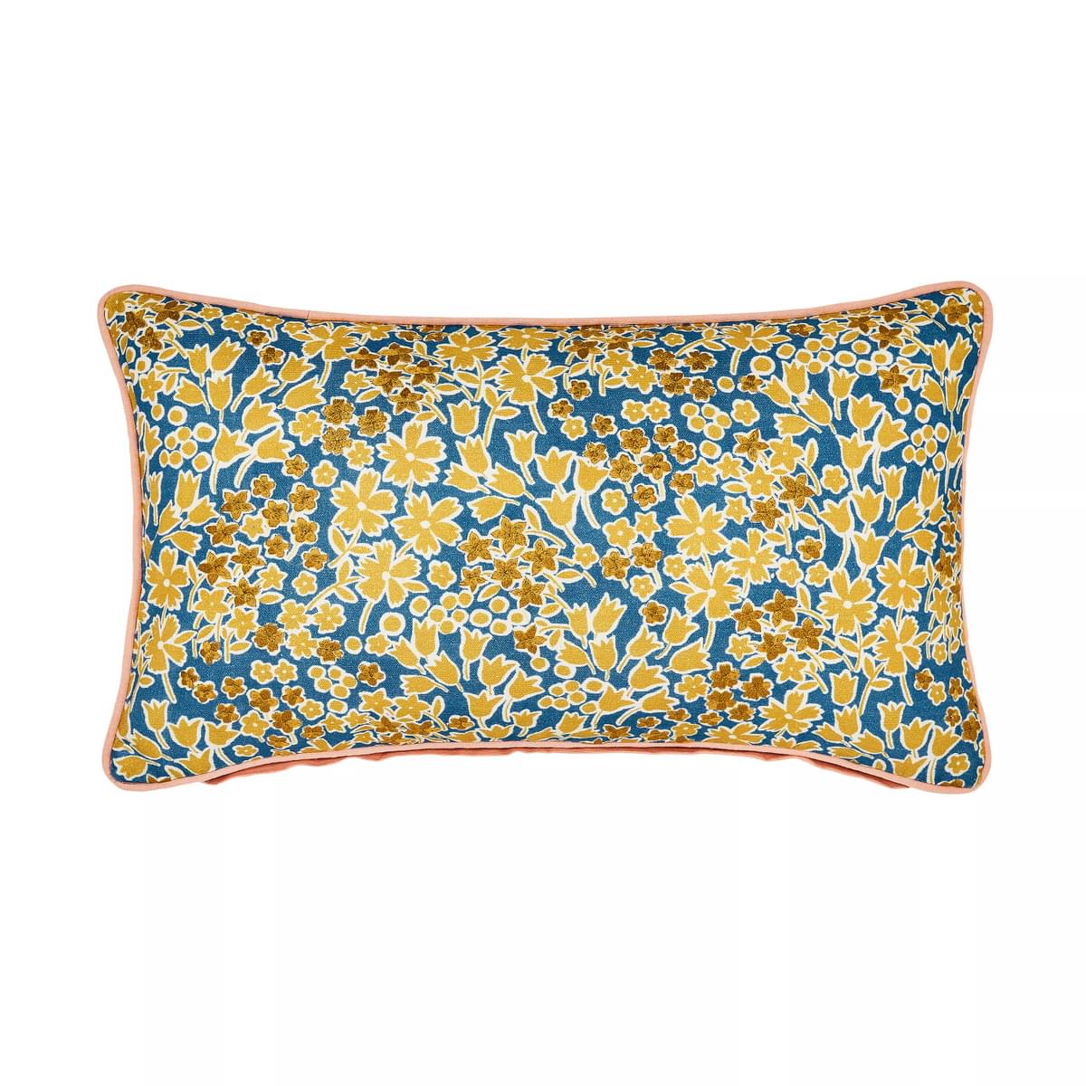 Honey Ditsy Floral Cushion By Joules In Gold Yellow